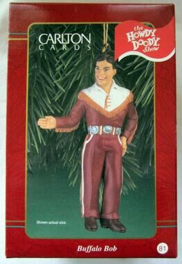 Vintage 90s Carlton Cards Heirloom Buffalo Bob Ornament Howdy Doody Show w/Box